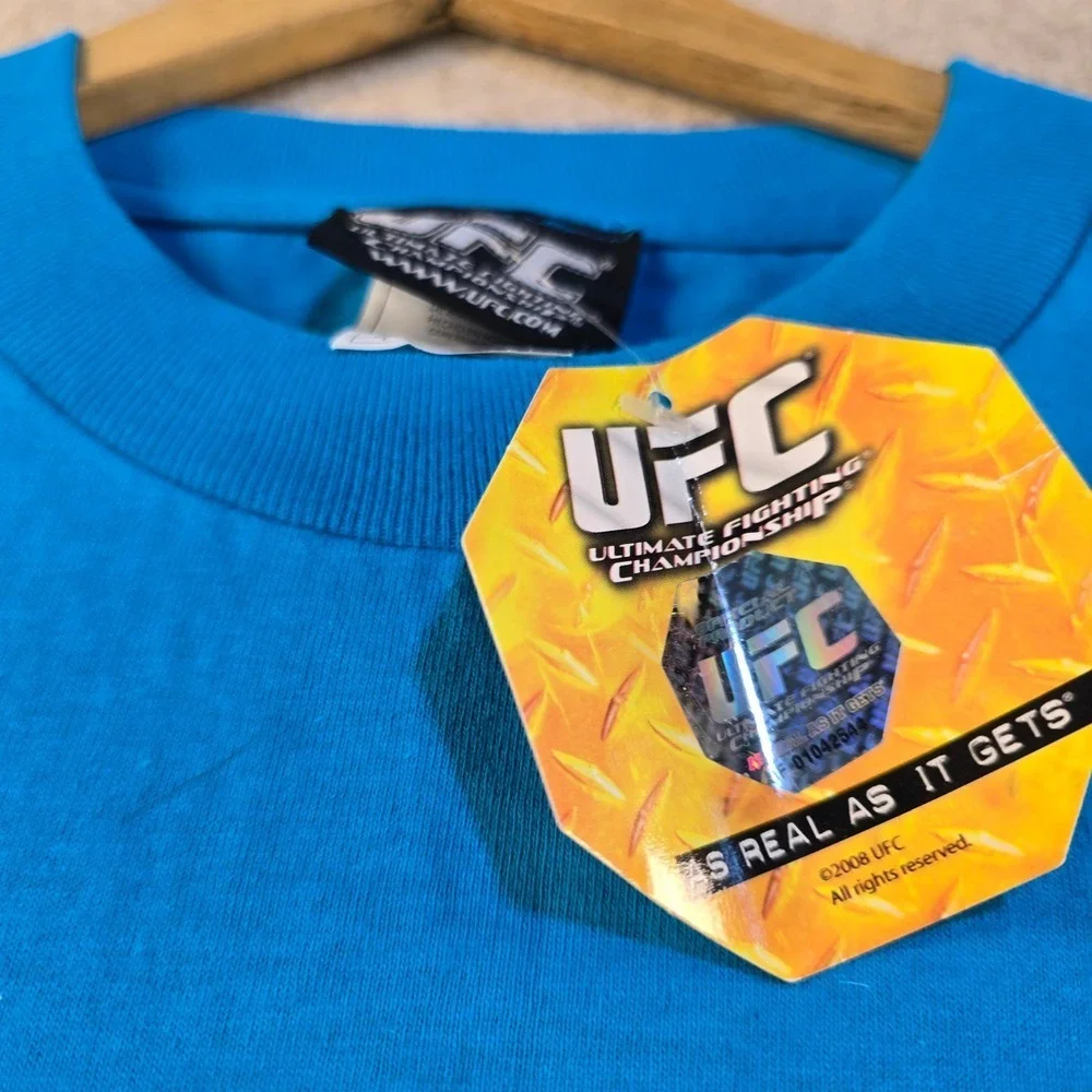 UFC Chuck Liddell T-Shirt youth Large Teal Blue Graphic‎ MMA Fighting 2008 NWT